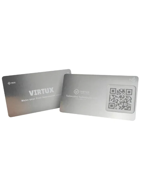 Virtux Silver Metal NFC Business Cards