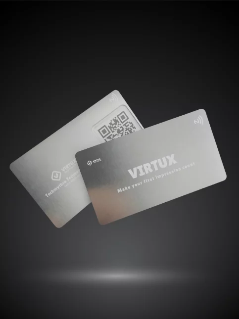 Virtux Silver Metal NFC Business Cards