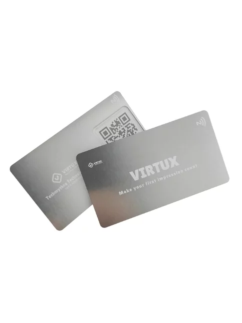 Virtux Silver Metal NFC Business Cards