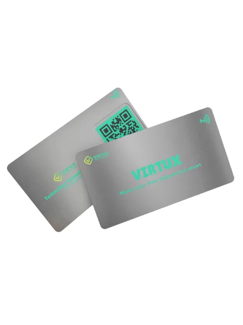 Virtux Silver Metal NFC Business Cards