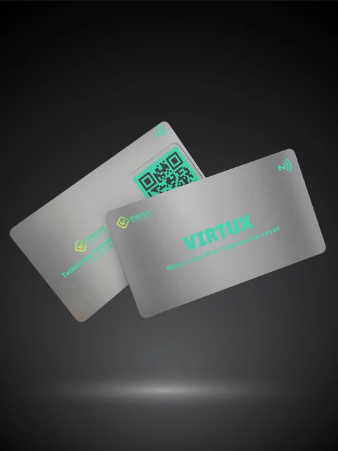 Virtux Silver Metal NFC Business Cards