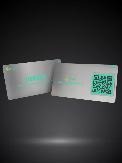 Virtux Silver Metal NFC Business Cards